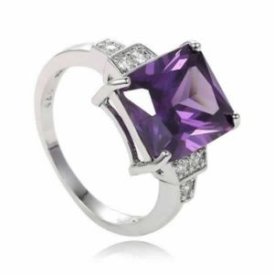925 Sterling Silver amethyst ring Size 8