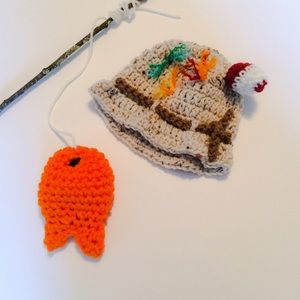 Crochet Infant Fishing Hat and Fish