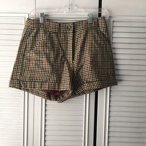 Brown Houndstooth Shorts