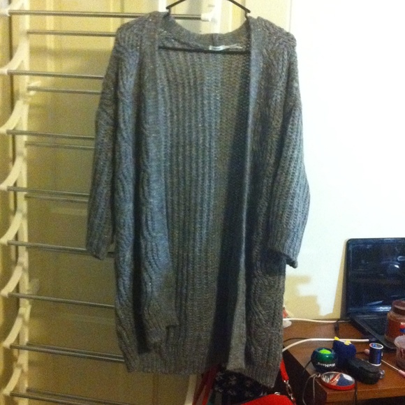 Chunky sparkly grey cardigan