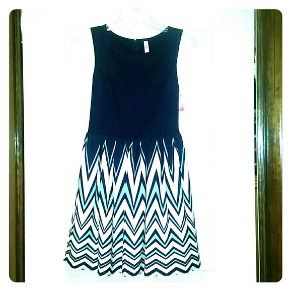 Chevron skirted dress