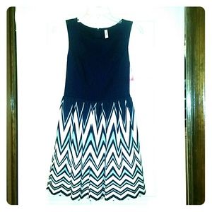 Chevron skirted dress