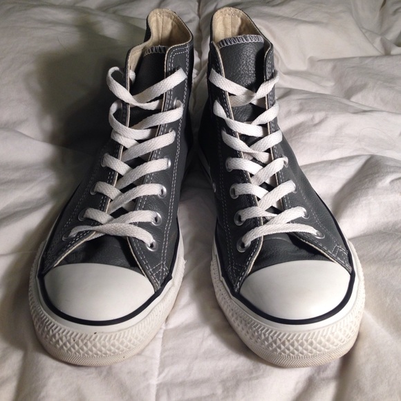Grey Chuck Taylor All Star Leather High Tops
