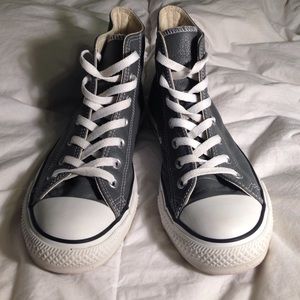 Grey Chuck Taylor All Star Leather High Tops