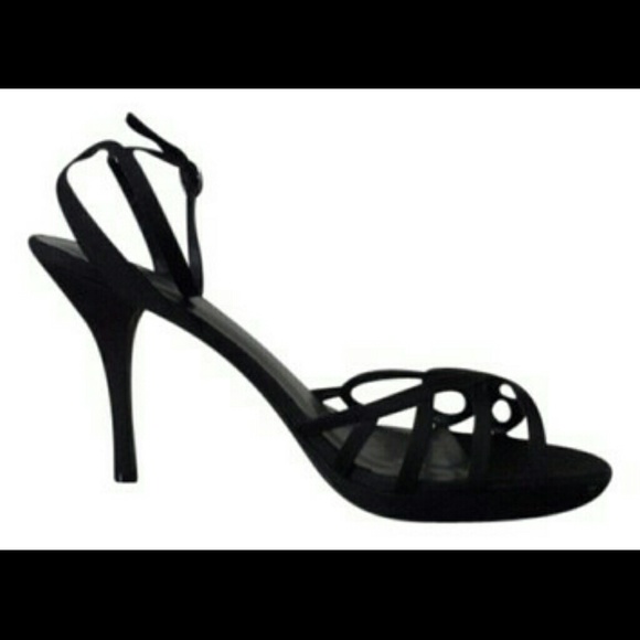Jacqueline Ferrar Peacock Black High Heel Sandals - Picture 1 of 3