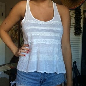 white lace racer back tank