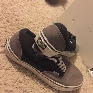 Gray and black vans