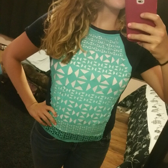 Teal and Navy Boutique Shirt - Picture 2 of 4