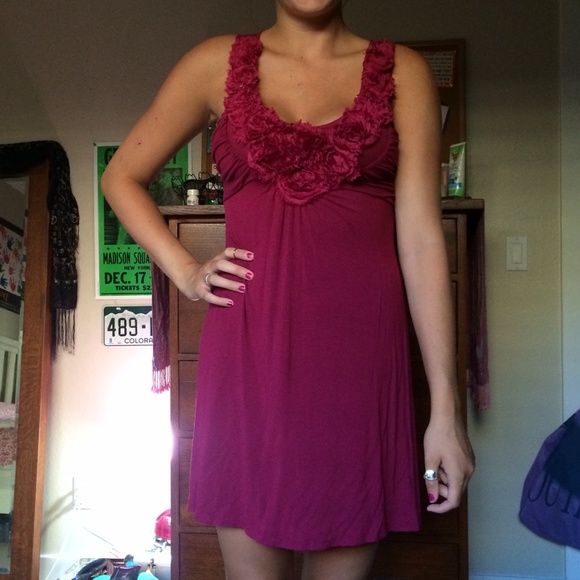 maroon summer dress