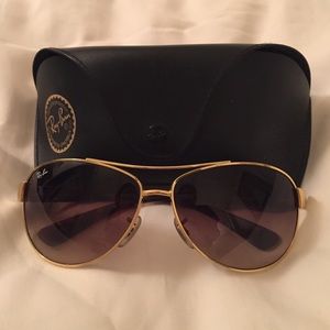 Womens Ray Ban gold frame sunglasses