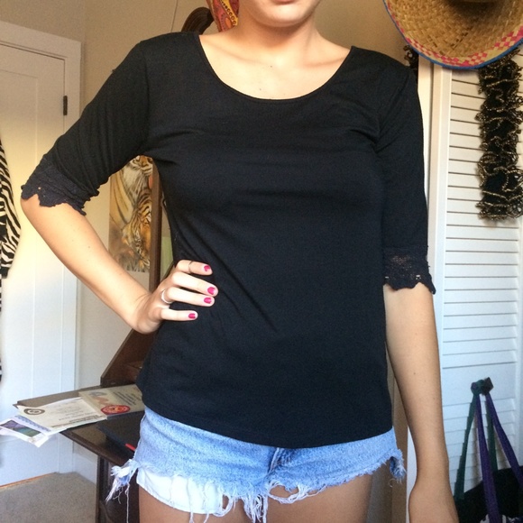 black lace top