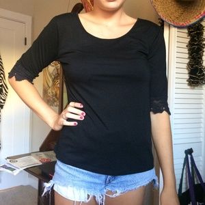 black lace top