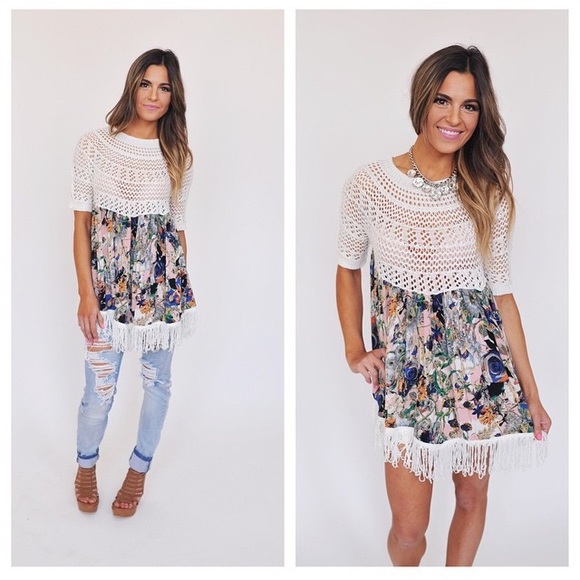 Floral Fringe Tunic