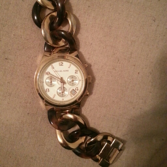Authentic Michael Kors Gold/Tortoise Linked Watch