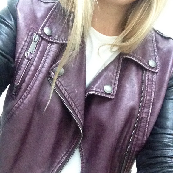 BCBGeneration Purple/Black Moto Jacket