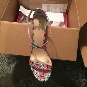 Floral straps high heels