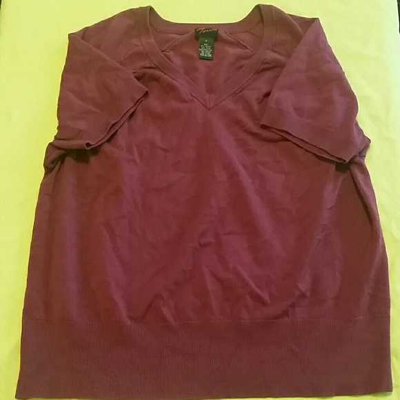Short sleeve sweater type shirt Purple