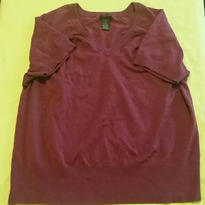 Short sleeve sweater type shirt Purple