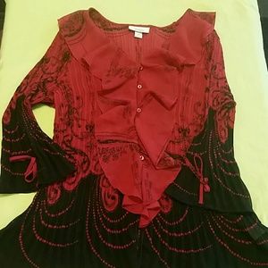 Red Black Dressy top