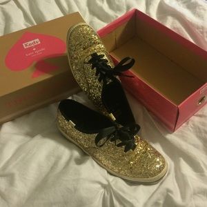 Kate Spade Gold Glitter Keds
