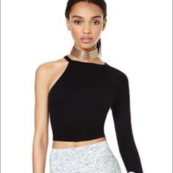Nasty Gal One Sleeve Cropped Top