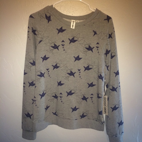 Vans origami bird print crew neck sweatshirt
