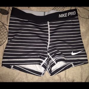 Striped nike pro shorts