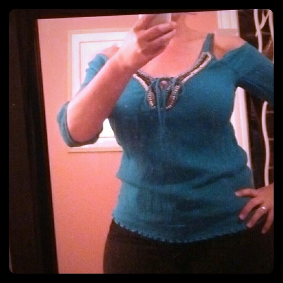 Beaded Cold Sholder Top