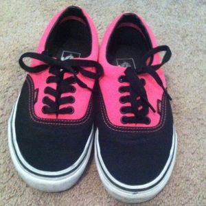 Pink and black vans