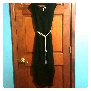 High-low black dress