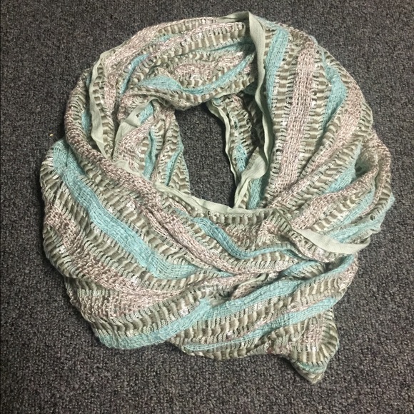 Teal Metallic Scarf