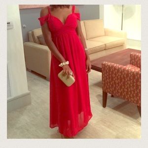 Red dinner gown