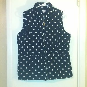 Black and white puffer vest