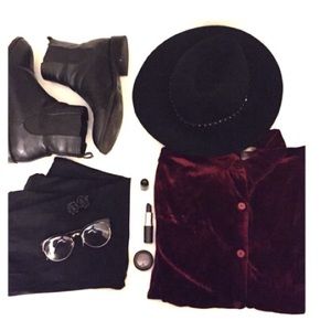 Red velvet button up