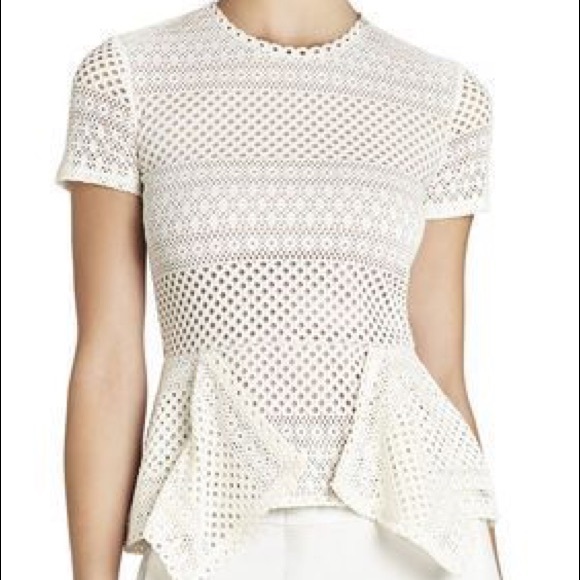BCBGMaxAzria Tops - Bcbg peplum top cream color BCBGMaxAzria Tops - Bcbg peplum top cream color