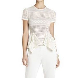 BCBGMaxAzria Tops - Bcbg peplum top cream color BCBGMaxAzria Tops - Bcbg peplum top cream color