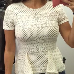 BCBGMaxAzria Tops - Bcbg peplum top cream color BCBGMaxAzria Tops - Bcbg peplum top cream color