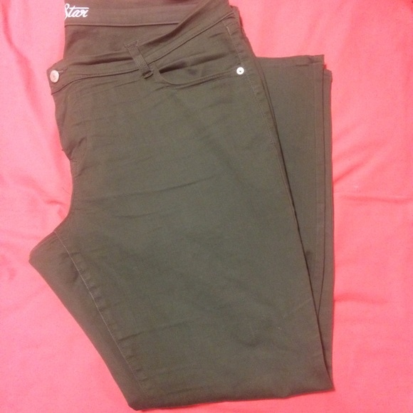 Olive Green Rockstar Skinny Jeans
