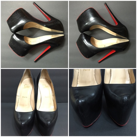 $1395 CHRISTIAN LOUBOUTIN DAFFODILE BLACK 160 38.5 - Picture 3 of 4