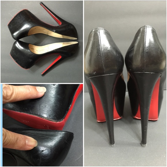 $1395 CHRISTIAN LOUBOUTIN DAFFODILE BLACK 160 38.5 - Picture 4 of 4