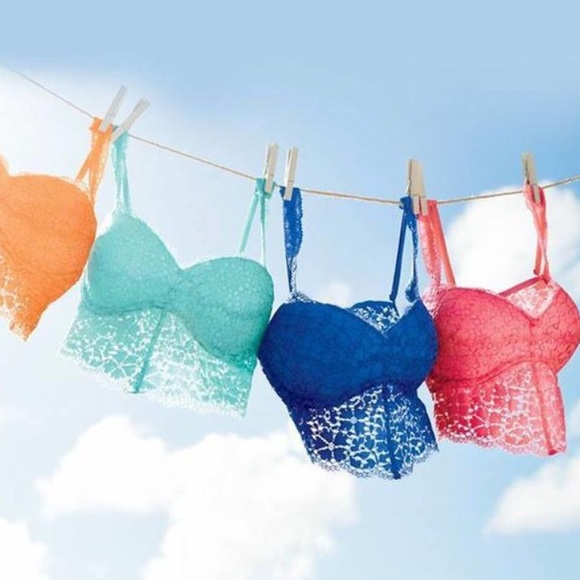 Eyelash Lace Push-up Bralette in Blue - Picture 3 of 4