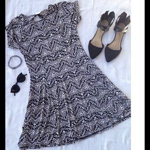 Black and white skater dress