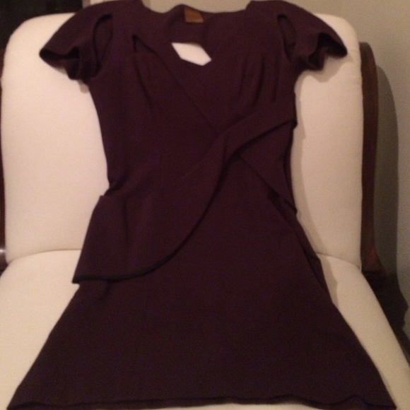 Sexy cutout burgundy dress