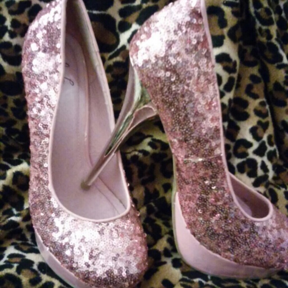 Pink Sequin Pumps - Picture 1 of 1