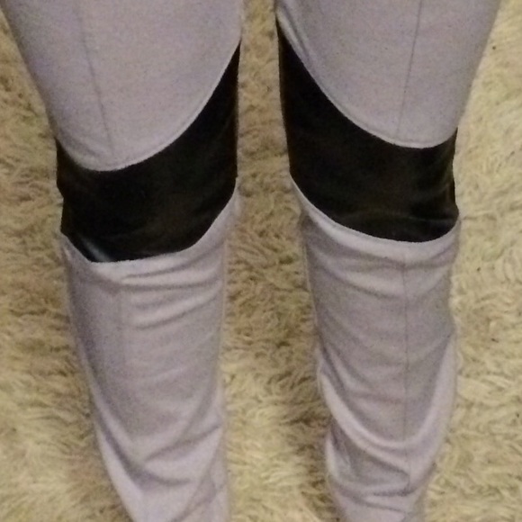SOLD VS Ponte Racer Legging Taupe w/Vinyl Knees - Picture 2 of 4