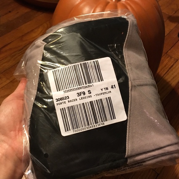 SOLD VS Ponte Racer Legging Taupe w/Vinyl Knees - Picture 3 of 4