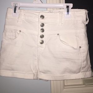Delias white high waisted jean shorts