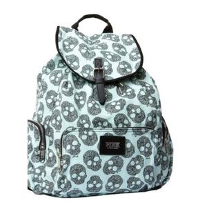 VS Pink Skull Backpack in Mint