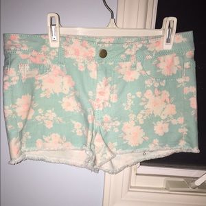 Forever 21 floral jean shorts
