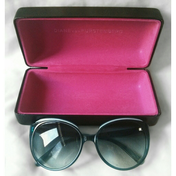 Diane von Furstenberg clear blue sunglasses